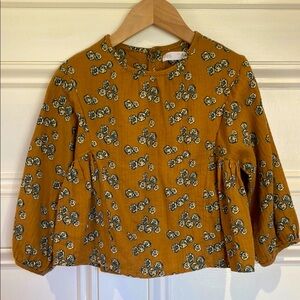 Zara Girls Floral Top - Brown